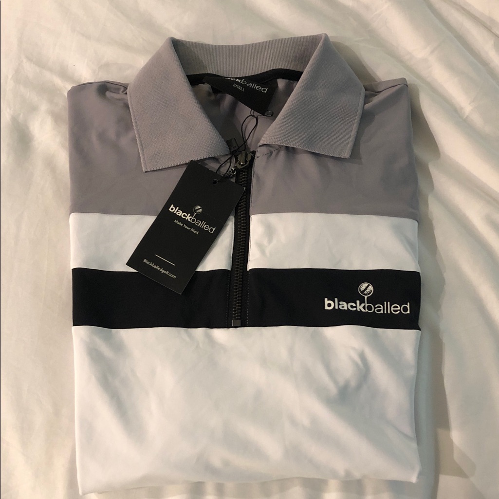 Nwt: Men's Golf Gray And White Polo Shirt